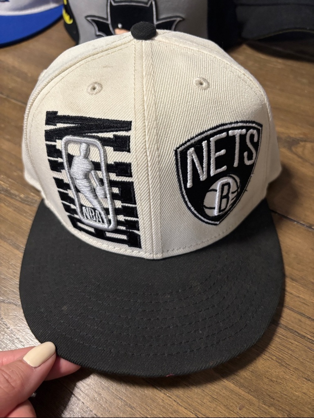 New Era Brooklyn Nets Black and Cream Snapback Hat